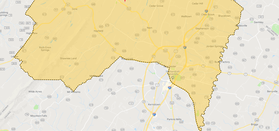 Frederick County American Little League Boundary Map